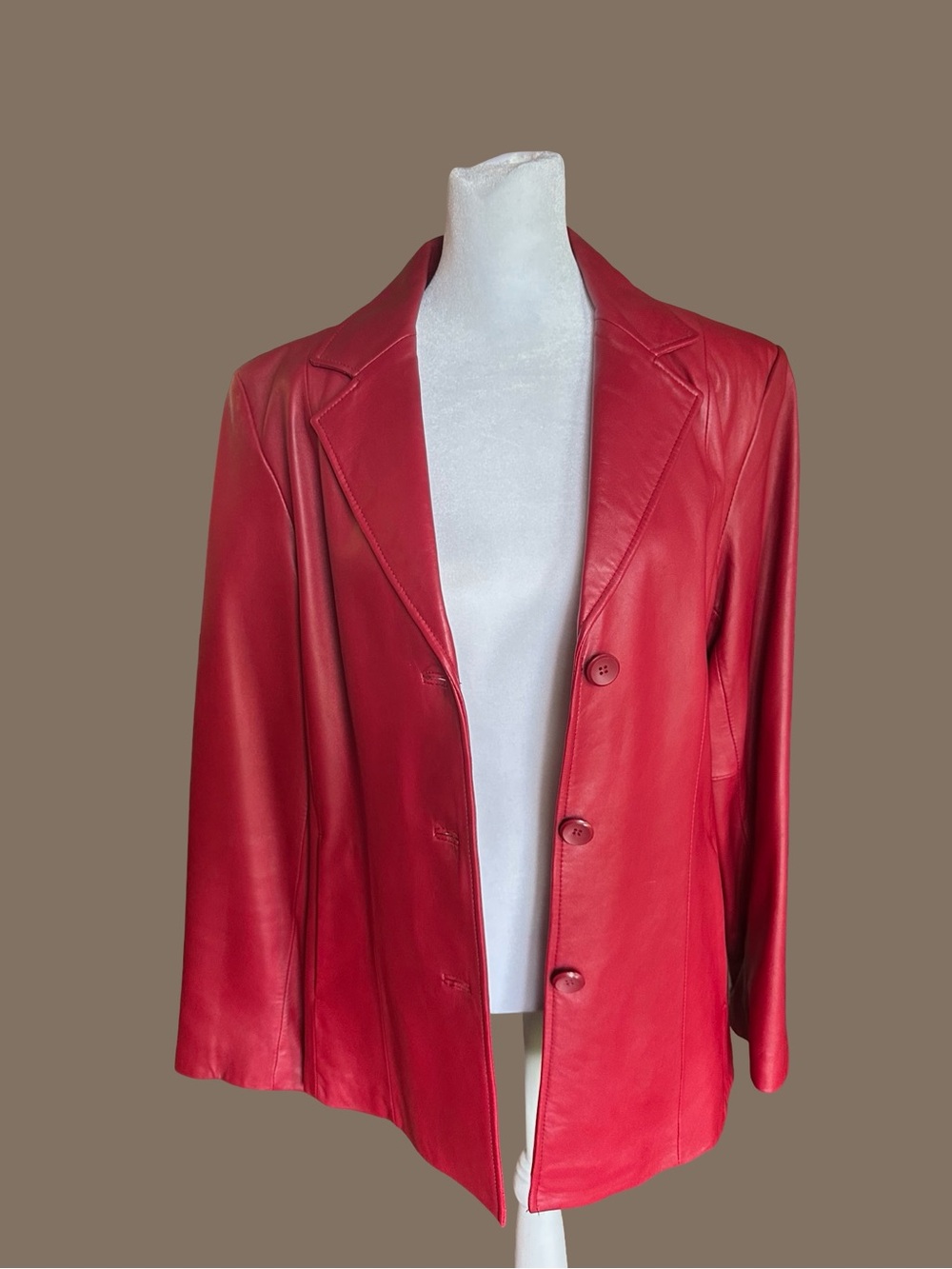 80s Genuine Leather Siena Studio Red Leather Blazer